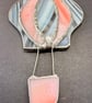Stained Glass Hot-Air Balloon Suncatcher in streaky white, clear and sunset pink - Image 3