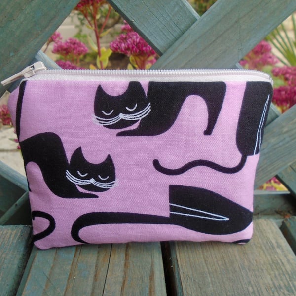 Clearance   - Kids Cotton Cat Purse - Black cat purse