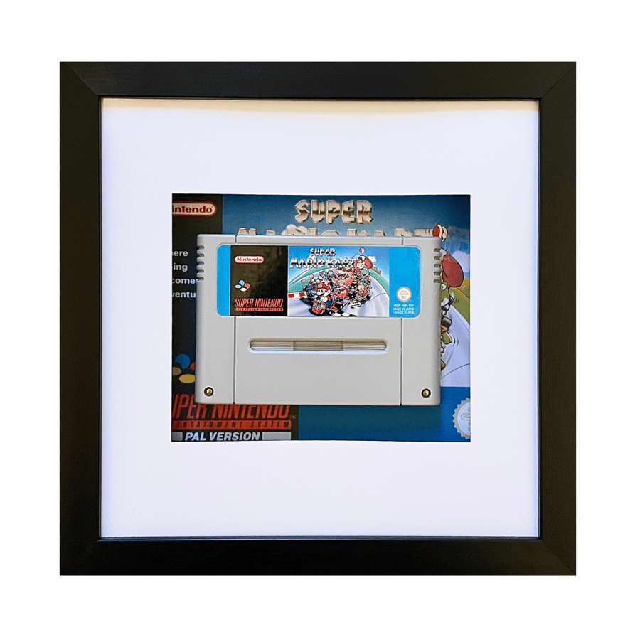 Super Mario Kart SNES Game Cart Framed Wall Art