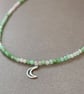Chrysoprase Crescent Moon Necklace  - Image 3
