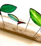 Stained glass Family of Fish on driftwood, marine coastal art - Image 2