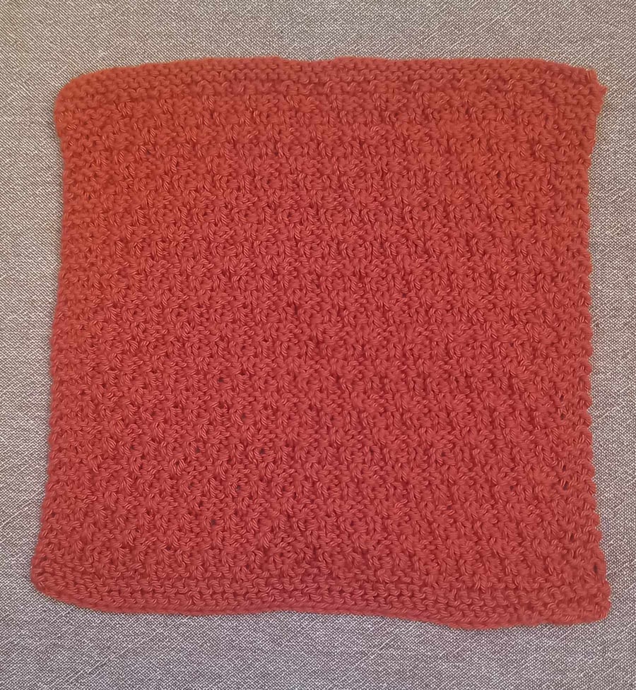 Knitted dishcloth 100% cotton in orange