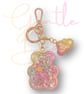 Handmade Shaker Keychain - 'Gentle Bear 'with Detachable Cloud Pendant