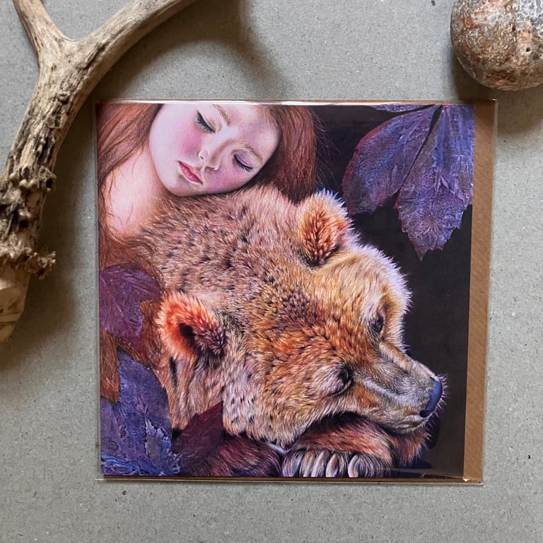 Bear Hug Blank Greeting Card