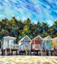 A4 Print Of Beach Huts Wells Next Sea Norfolk