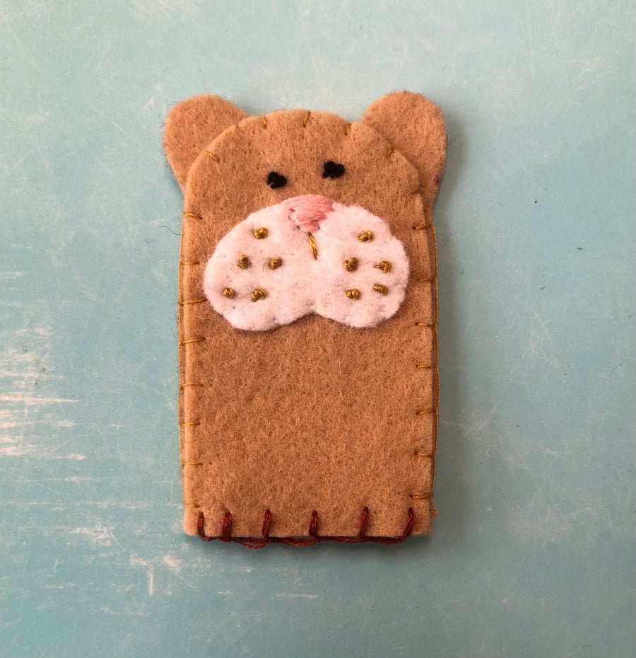 Hamster felt finger puppet