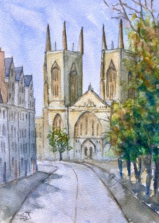 York Minster Yorkshire England original watercolour painting 