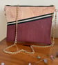 Handmade Cork Shoulder Bag – Burgundy & Natural Cork with Cream Lining - Image 1