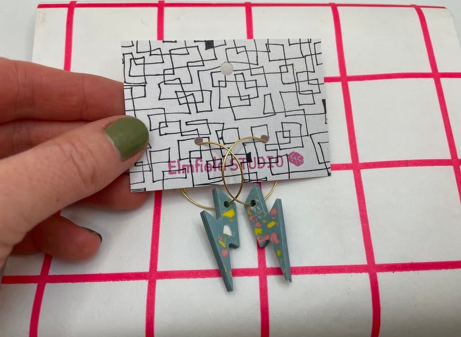 Lightning Hoop Earrings