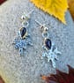 Sterling silver earings with blue goldstone  - Image 3