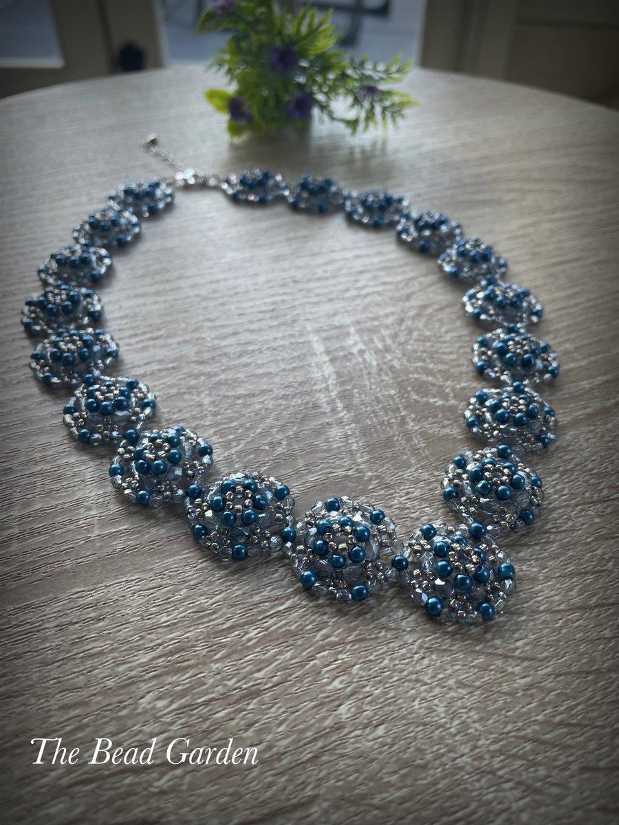 Blue lacy necklace 