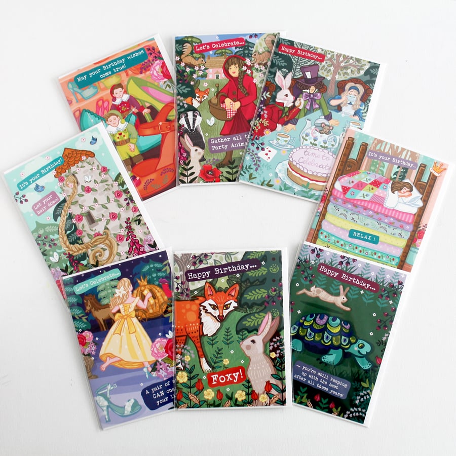 Pack of 8 - 'Happy Ever After' Collection of Celebration Cards