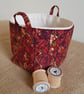 Fabric storage container: zigzag swirl design