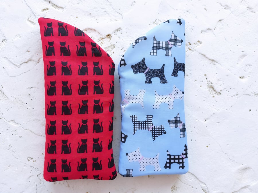 Pack of 2 Scottish Terrier Glasses Case and Cats Handmade Bespoke 