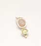 Rose Quartz and Prehnite Silver and Gold Pendant  - Image 3