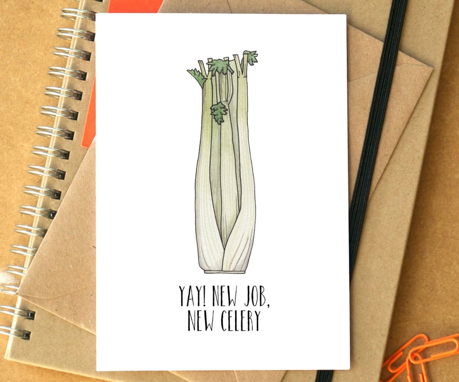 Funny "New Job New Celery" Card