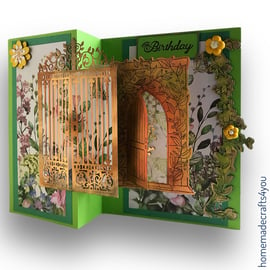 Folded Secret Garden Card