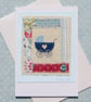 Little pram embroidery on card to welcome a precious new baby boy - Image 4