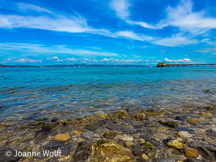 Photo Image of The Sea and Pier at The Mumbles, Designed for Wall Art Display