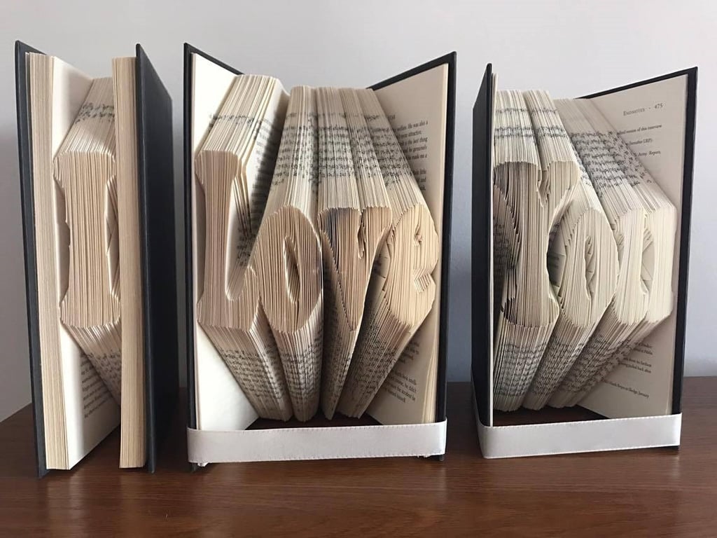 I Love You, set of 3 MMF Book Folding Written Patterns - EMAILED PDF PATTERNS