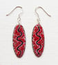 Oval Earrings with wavy line design - Image 1