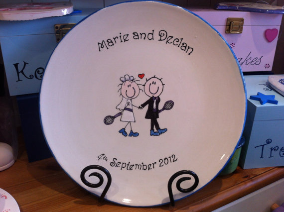 Wedding Signature Plate, Hand Painted 