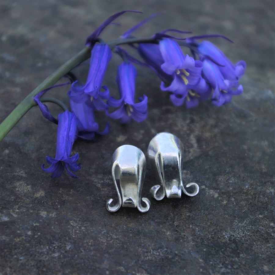 Silver Bluebell  Stud Earrings