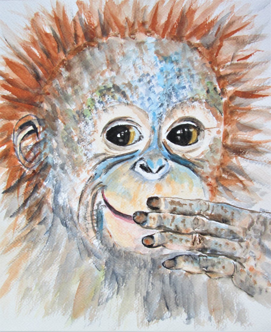 Orangutan Baby Smile original painting