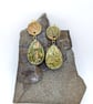 Earthy Elegance: Textured Gold and Unakite Teardrop Earrings 