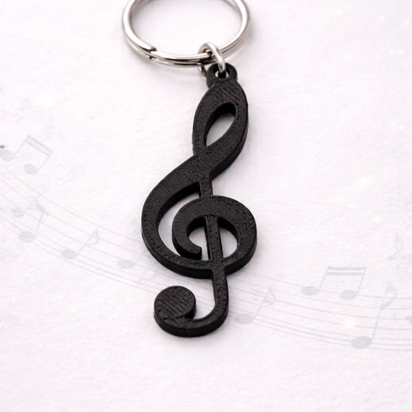 Treble Clef Keychain – Custom 3D Printed & Handmade