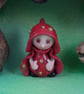 Tiny Fly Agaric Toadstool Gnome 'Elle' 1.5" OOAK Sculpt by Ann Galvin