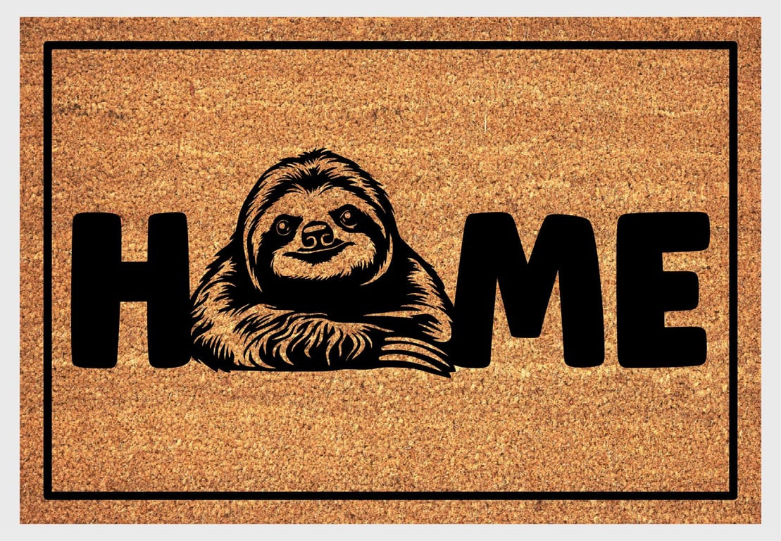 Sloth Home Door Mat No.1 - Sloth Welcome Mat - 3 Sizes