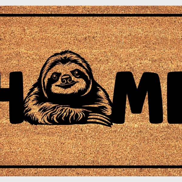Sloth Home Door Mat No.1 - Sloth Welcome Mat - 3 Sizes