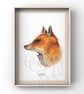 Hand Finished Watercolour Signed Art Print - Flossie Fox - Image 2