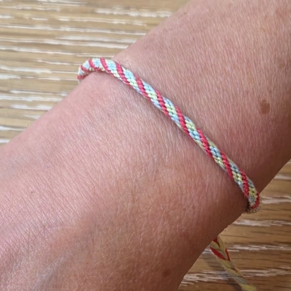 Boho Braided Stacker Bracelet, Handmade Woven Jewellery, Adjustable (STK-0017)