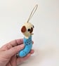 Felt Dog in a Stocking - Christmas Hanging Decoration - Super Seconds Festival - Image 3