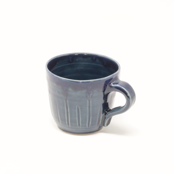 Small dark smokey blue coffee cup