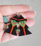 Handmade beaded Witch Halloween Earrings - Image 3