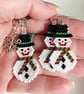 Handmade Christmas snowman beadwork keyring - Image 6