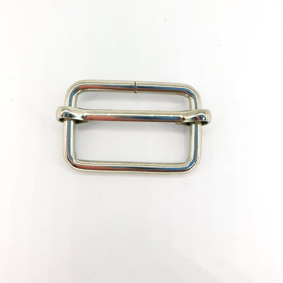 1 pcs 25mm Silver Rectangle Metal Slides Three Glides Buckle Strap Slider Bags