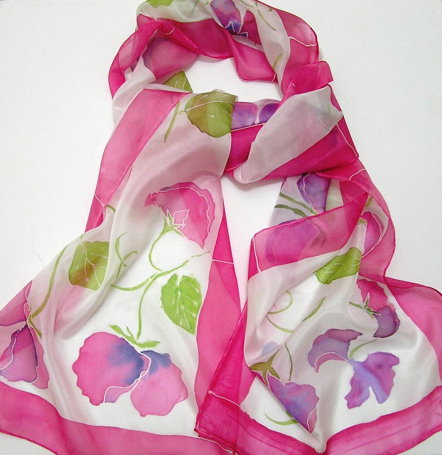 Sweet Peas silk scarf