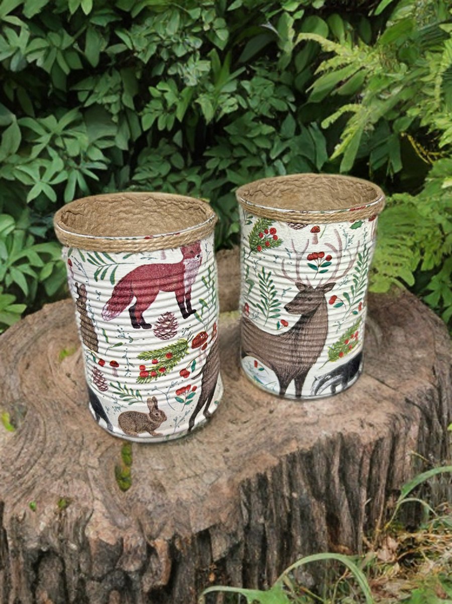 Woodland Animal Handmade Recycled Eco-Friendly Indoor Kitchen Herb Gift Set