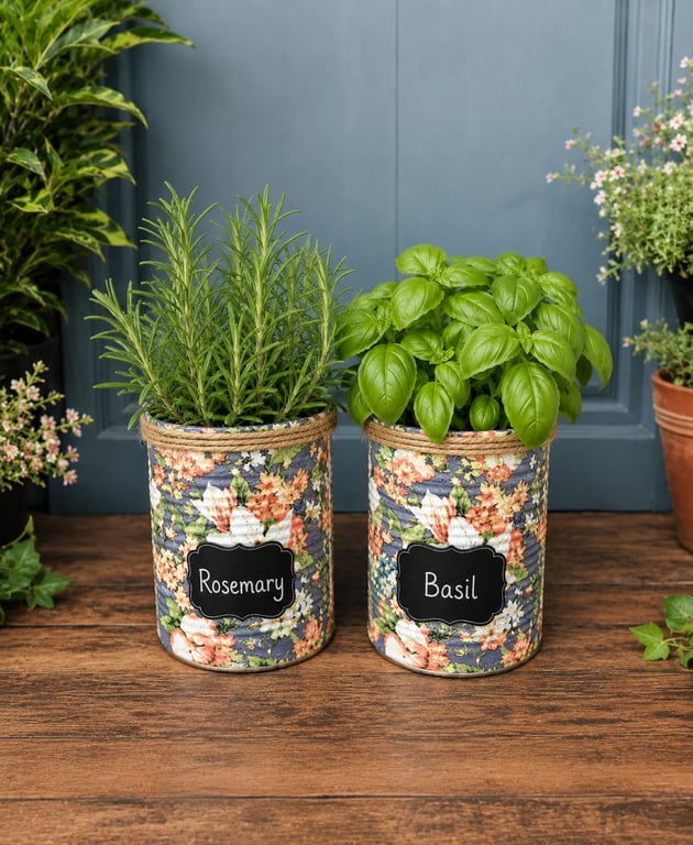 Grow Your Own Herb Garden Gift Set Personalised Vintage peaches and cream floral