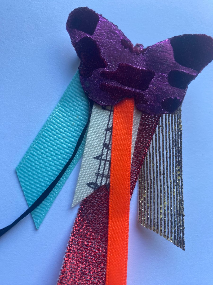 Fabric butterfly brooch