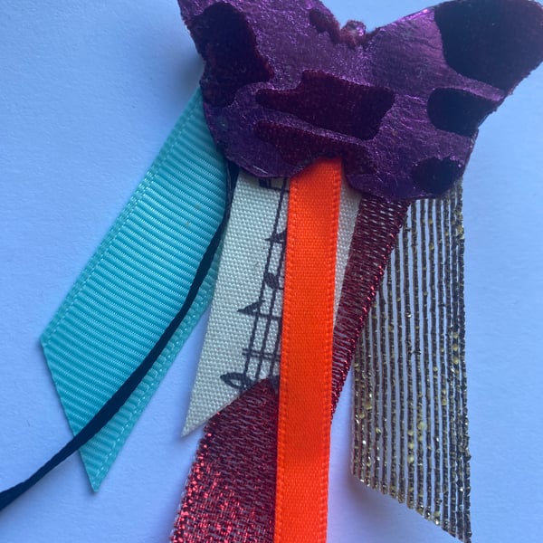 Fabric butterfly brooch