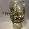 A hand painted and fired glass vase by Andrew Jenkins 