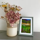 Embroidered and needle felted landscape picture 