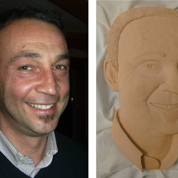 Commissioned stoneware portraits on demand