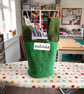 Green spacious crochet Knot bag with sturdy inner lining and pocket.