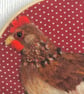 Needle felted hen folk art inspired wall decor. - Image 3